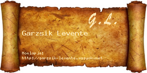 Garzsik Levente névjegykártya